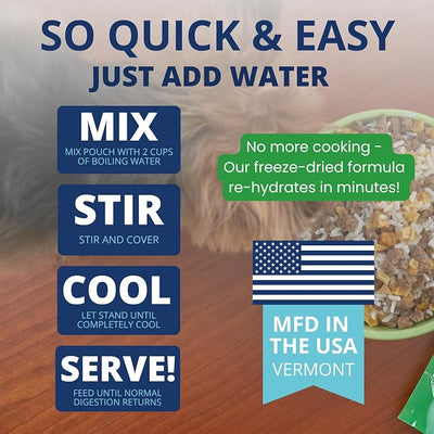 Under the Weather Bland Diet for Dogs | Easy to Digest for Sick Dogs |Always Be Ready| Contains Electrolytes - Natural Freeze Dried 100% Human Grade Meats| 2 Pack- Rice, Hamburger & Sweet Potato - 6oz