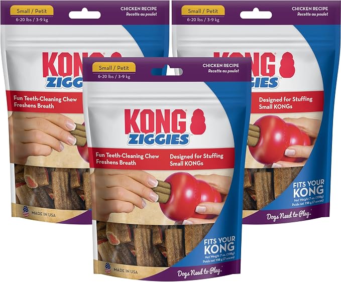 KONG Ziggies - 3 Pack Small - Dental Treat Sticks for Dogs (Chicken)