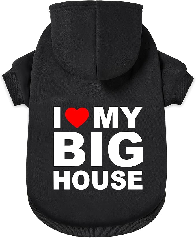 Dog Sweater Dog Hoodie Cold Weather Coat Hooded Sweatshirt for Puppies,Cats, Small Medium Large Dogs (Black(House), Medium)
