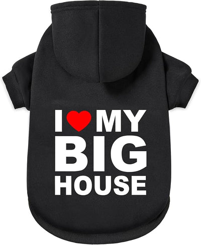 Dog Sweater Dog Hoodie Cold Weather Coat Hooded Sweatshirt for Puppies,Cats, Small Medium Large Dogs (Black(House), XX-Large)