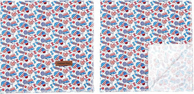 Lionheart Glory American Flag Washable Soft Dog Scarf, Square Adjustable Bandanas for Small Dogs & Cats