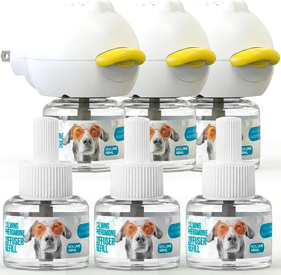 STUNICK CB1 Dog Calming Diffuser, Calming Pheromones, 60 Day Supply, 3 Diffuser and 6 Refills, Helps Reduce Stress, Separation, Pee Accidents, Barking, & Destructive Behaviors