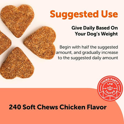 Micro Ingredients 25-in-1 Dog Multivitamin, 240 Soft Chews | Daily Essential Dog Vitamins and Supplements for Immune, Skin, Coat, Joints & Digestion Health* | Non-GMO, Chicken-Flavored
