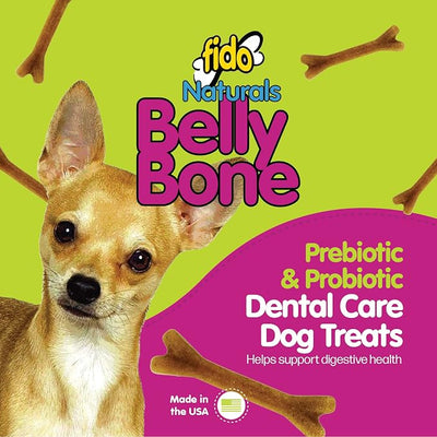 Fido Belly Bones for Dogs, Mini - 21 Count, Pack of 3 - Yogurt-Flavor Dental Treats for Small Dogs - Plaque & Tartar Control for Fresh Breath - Digestive Support - Made in USA (63 Total)