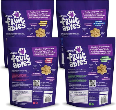 Fruitables Baked Dog Treats Variety Pack - Pumpkin Flavors - Healthy Low-Calorie Snacks - Wheat, Corn & Soy Free - 7 oz (4 Pack)