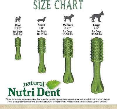 Nylabone Nutri Dent Natural Dental Chews for Dogs, Limited Ingredient Dog Treats Made in the USA, Clean Teeth & Fresh Breath, Healthy Dog Chews, Fresh Breath Flavor, For X-Small Dogs, (78 Count)