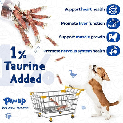 PAWUP Duck Wrapped Cod Skin Rolls Dog Treats, Natural Fish Skin Chews with Real Duck, Rawhide-Free Dog Snacks for Small & Medium Dogs, 12.5 oz (12-15 Count)