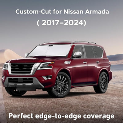 EcoNour Windshield Sunshade Compatible for Nissan Armada 2017-2022 2023 2024, Sun Visor for Front Windshield & Window Sun Shade Cover, UV Heat Blocker & Protector, Car Accessories