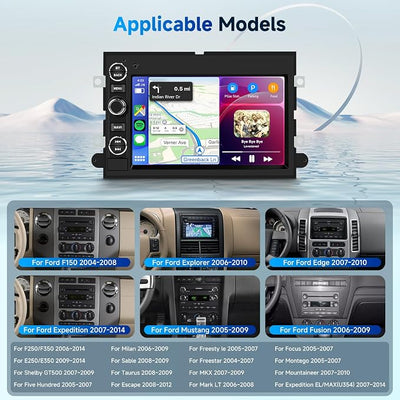 2+64G Android 13 Car Radio Stereo for Ford F150 F250 F350 2004-2014, 7 inch Touch Screen Car Stereo with Wireless CarPlay Andriod Auto, Bluetooth, GPS, HiFi, SWC, WiFi, HD Backup Camera