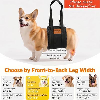 Dog Sling for Large Dogs Hind Leg Support, Magic Tape Dog Lift Harness, Soft Dog Support Harness for Back Legs, Hip Support Harness to Help Senior, Injured, Disabled and After ACL Surgery