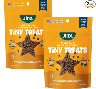 Jinx Chicken & Banana Training Treats Bundle for Dogs and Puppies - 4oz (Pack of 2)