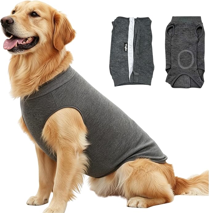 Dog Recovery Suit for Surgery – Soft Cotton Anti-Lick Onesie for Pets, E-Collar Alt for Abdominal Healing, Full Body Protective Shirt - Please Check Size Chart Carefully (XXX-Large)