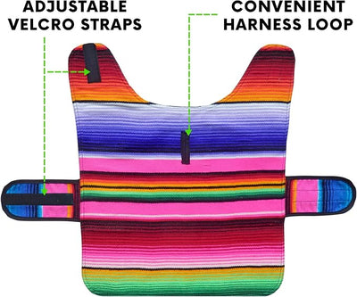 Dog Clothes - Handmade Dog Poncho from Authentic Mexican Blanket (Pink, X-Small)