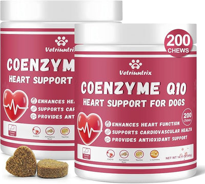 Heart Support Supplement for Dogs 400ct, Taurine for Senior & Puppy Dogs, Dog Multivitamin with CoQ10 & L-Carnitine for Heart, Cardiovascular & Antioxidant Support