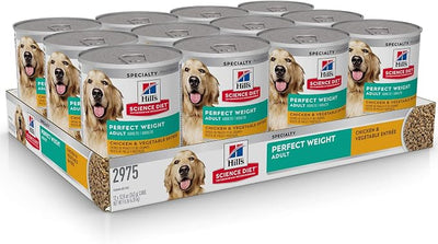 Hill's Science Diet Adult Perfect Weight Wet Dog Food, Chicken & Vegetable, 12.8 oz. Cans, 12-Pack