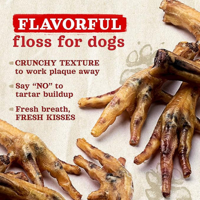 Natural Farm Nail-Free Chicken Feet for Dogs (20 Count), Single Ingredient Crunchy Dog Treats, High Protein, Low Calorie, Natural Joint & Dental Support, Great for Small, Medium, Large Breeds