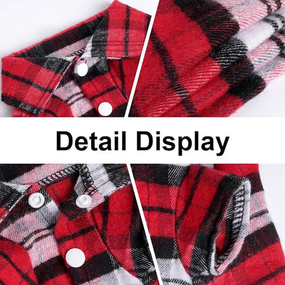 3 Pcs Dog Clothes Plaid Shirt Puppy Clothes Button Up Cat Shirt for Small Pet Dogs Cat Christmas Costume (X-Small)
