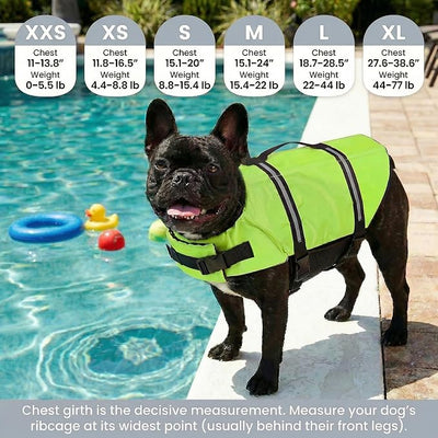 Doglay Dog Life Jacket with Rescue Handle, Dog Life Vest for Swimming Boating, Adjustable Reflective Puppy Swim Vest with Superior Buoyancy for Small Medium Large Dogs