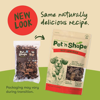 Pet 'n Shape Beef Lung Dog Treats – Made and Sourced in the USA - Training Treat, 1 Pound
