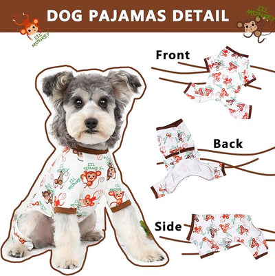 Dog Pajamas Spring Summer Dog Clothes for Small Medium Dogs Girl Boy Cute Soft Puppy Pjs Clothes Doggie Onesies Cat Pet Jammies Outfit (Brown,XS)