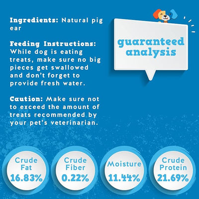 Jack&Pup Pig Ears for Dogs (65 Pack) - All Natural Single Ingredient Extra Thick Large Pigs Ears - Premium Dog Pig Ear Treats - Natural Dog Pork Chews; Excellent Rawhide Alternative