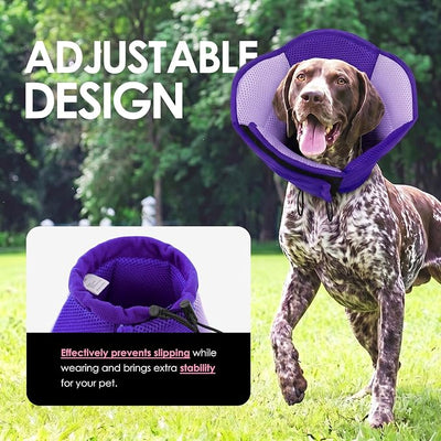 AOFITEE Large Dog Cone - Adjustable Dog Cone to Stop Licking, Foldable Extra Large Cones Dogs for Wound Healing, Pet Elizabethan Cones Collar After Surgery, XL Fabric Pet Neck Collar, Purple X-Large