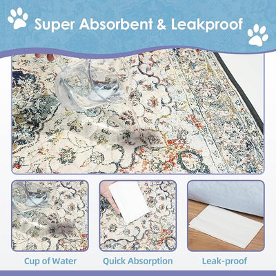 SCLOSE Washable Pee Pad for Dogs Extra Large, 72" x 72" Reusable Puppy Pads Waterproof Dog Rugs, Super Absorbent, Leakproof, Dog Crate Pad, Playpen Mat, Whelping Pads, Vintage Medallion