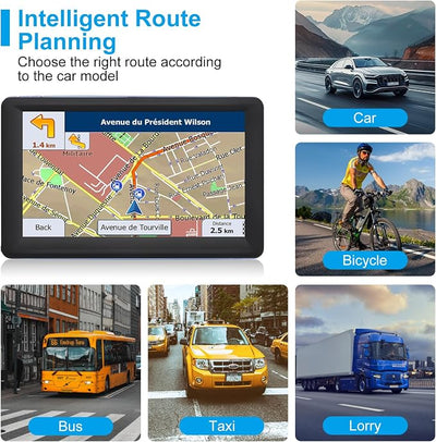 7" GPS Navigator for Car Truck RV, Car GPS Navigation System with 2026 Maps, Lifetime Free Updates, Voice Guidance, Speed & Red-Light Camera Alerts, Custom Truck Routing (Blue)