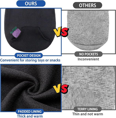 SCENEREAL Dog Hoodie Sweaters for Small Medium Large Size Dogs, Fleece Pet Sweatshirt with Hat and Pocket,Soft Cold Winter All Weather Puppy Clothes for S to XL Sized Dogs,Black (L)