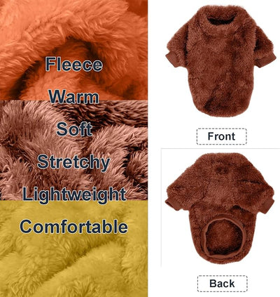 Dog Sweater, 3 Pack Dog Sweaters for Small Dogs, Dog Clothes for Small Dogs Girl Boy, Ultra Soft and Warm Puppy Sweater Dog Coat for Winter Christmas (Orange+Coffee+Yellow, X-Large)