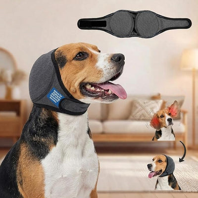 HOFi No-Shake Ear Wraps for Dogs: Stop Head Shaking & Ear Flapping During Aural Hematoma Recovery - Secure No-Slip Fit After Surgery - Cone Alternative for Beagle/Border/Frenchie Medium Breed