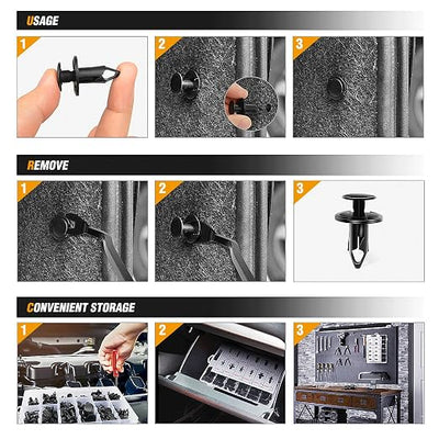 GOOACC 240PCS Bumper Retainer Clips Car Plastic Rivets Fasteners Push Retainer Kit 12 Popular Sizes Auto Push Pin Rivets Set -Door Trim Panel Fender Clips for GM Ford Toyota Honda Chrysler