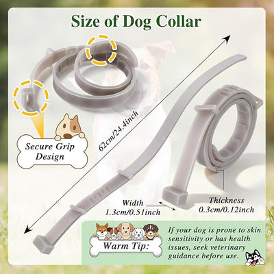 Flea and Tick Collar for Dogs with Natural Essential Oils, Glow in The Dark Dog Collars for Night Walking, Waterproof & Adjustable Flea and Tick Prevention for Dogs, Puppies, 2 Pack, Fluorescent Glow