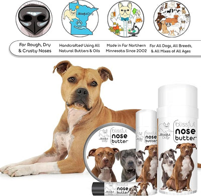 The Blissful Dog American Staffordshire Terrier Nose Butter, Versatile Dog Nose Balm for Dry Nose, Handcrafted Nose Moisturizer, Easy-to-Apply Dog Essentials, Unscented, 1 oz.