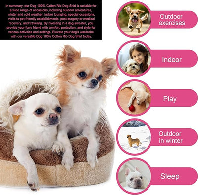 Elevate Your Pet's Comfort and Fashion: Premium 100% Cotton Rib Dog Shirt Vest for Small Breeds Like Chihuahuas, Yorkies, and Puppies .Year-Round Style with Tank-Style Puppy Attire Beige Small