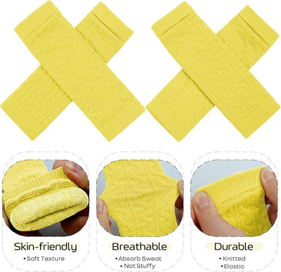 ROZKITCH Elbow Protectors, 2PCS Front Leg & 2PCS Back Leg Knee, Elastic Hygroma Elbow Pads for Dogs, Knitted Breathable Protective Sock for Beagle, Shetland Sheepdog, Miniature Schnauzer Yellow L