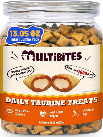 13.05 oz Taurine for Cats Vitamins Treats, Cat Taurine Supplement with Multivitamin & Omega-3 - for Heart, Vision & Immune Support, Skin & Coat Health, Chicken Flavor