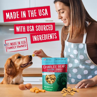 Charlee Bear Dog Training Treats, Cheese & Egg Recipe, Low Calorie (Under 3 Calories), Limited Ingredient Crunchy Dog Treats, 16 oz. Resealable Bag