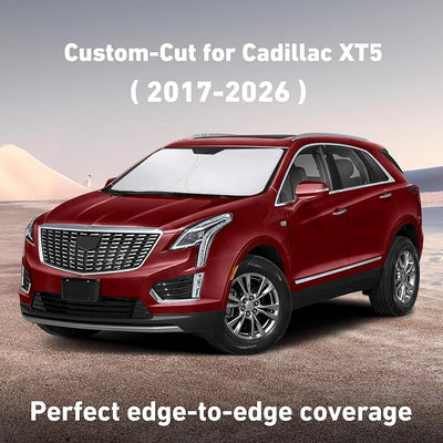EcoNour Windshield Sunshade Compatible for Cadillac XT5 2017-2023 2024 2025, Sun Visor for Front Windshield & Window Sun Shade Cover, UV Heat Blocker & Protector, Car Accessories