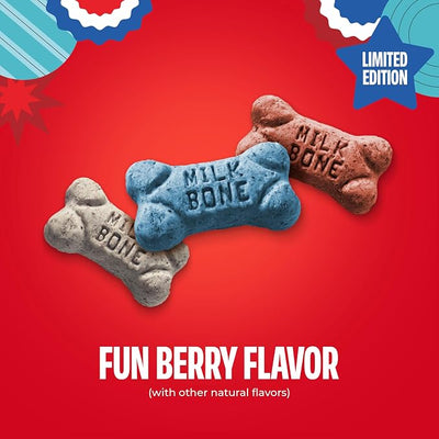 Milk-Bone Mini’s Red, White & Woof Mixed Berry Flavor, Mini Dog Treats, 12 Oz. Bag (Pack of 2)