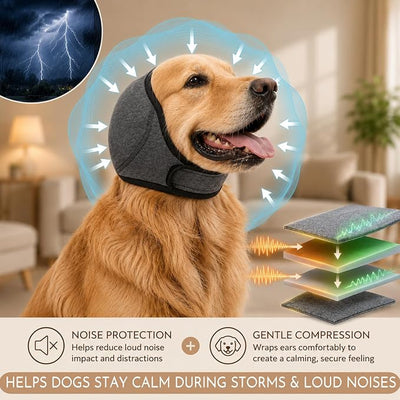 HOFI Noise-Protection Ear Covers for Dog: Calms Dogs in 3 Minutes by Reducing Loud Noise Impact During Fireworks/Thunderstorms/Vet Visits - Anxiety Relief for Large Breeds Golden/Lab/Shepherd