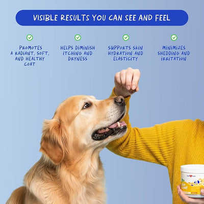 Omega 3 Fish Oil for Dogs - with Omega 3, 6, and 9, Vitamin E for Dog Shedding, Itchy, Dry Skin, Joint & Heart Support (Soft Chews)