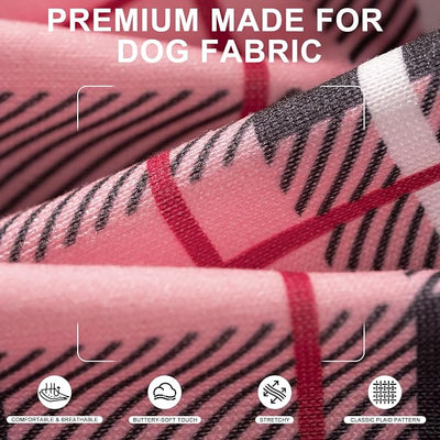 EXPAWLORER Plaid Dog Hoodie - British Style Warm Dog Sweater Shirt with Leash Hole,Pitbull Clothes Outfits,Winter Coat Apparel for All Breeds Puppy Girl Boy-Cat Apparel,Pink X-Large