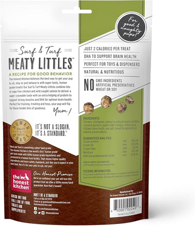 The Honest Kitchen Surf & Turf Meaty Littles: Chicken & Salmon Recipe, 4 oz Bag