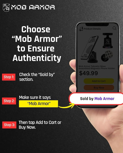 Mob Armor MobNetic Maxx - USA Assembled Magnetic Phone Holder for Car, Magnetic Car Phone Mount, 90-Degree Tilt, 360-Degree Rotation, Aluminum Metal, Compatible with iPhone & Android - Orange Chrome