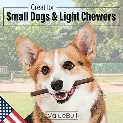 ValueBull USA Collagen Sticks for Small Dogs, 6 Inch Thin Chews, Natural Dog Treats, 50 Count - Promotes Joint, Skin & Coat Health with Glucosamine and Chondroitin
