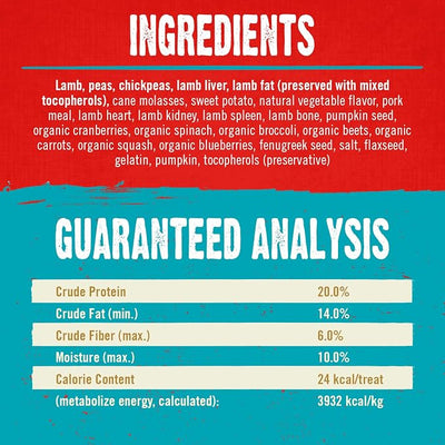 Stella & Chewy's Freeze-Dried Raw Coated Dog Biscuits – Grass-Fed Lamb Recipe – Protein Rich, Grain Free Dog & Puppy Treat – Great Snack for Training & Rewarding – 9 oz Bag