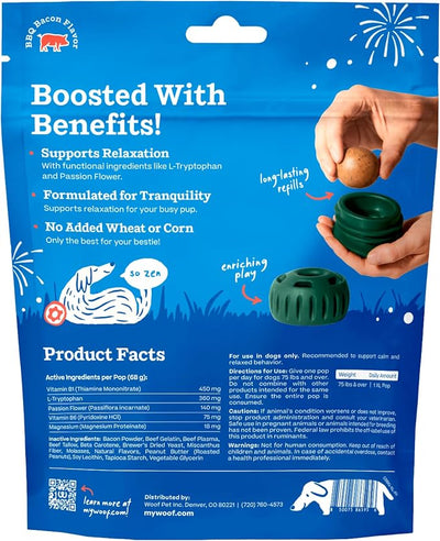 WOOF Refill BBQ Pops & Summer Pupsicle Favorite Distraction Grain-Free Smokey Beef Flavor Lickable Dog Treats - XL Pops for Dogs Over 75 lbs - 5 Count