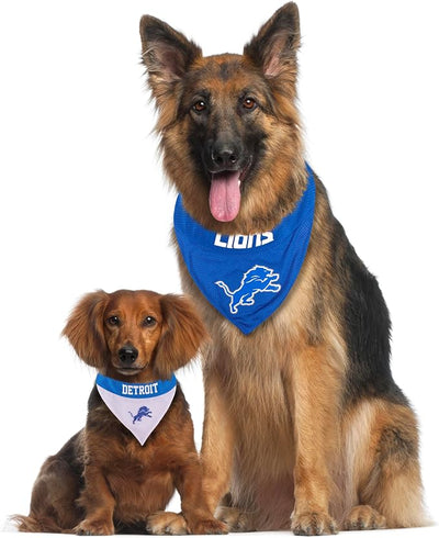 Pets First NFL Detroit Lions Reversible Bandana Size XX-Large for Dogs & Cats. 2 Sided Sports Bandana, Premium Embroidery Team Logo, Many NFL Teams Available