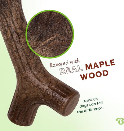 Benebone Maplestick Real Wood Durable Dog Chew Toy, Made in USA, Large